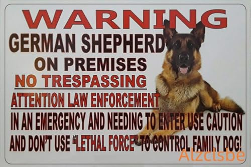 Deutscher Schäferhund Warnschild – Vorsicht vor Hund Metallschild für Zaun oder Tor – 20,3 x 30,5 cm Wachhund Blechschild für Haus, Hof oder Eigentumssicherheit Deutscher Schäferhund Warnschild – Vorsicht vor Hund Metallschild für Zaun oder Tor – 20,3 x 30,5 cm Wachhund Blechschild für Haus, Hof oder Eigentumssicherheit von Alzclsbe