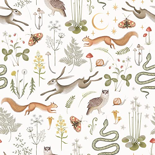 Alzkkll Selbstklebende Tapete Tier,44.5 * 300cm Eule/Schlange/Kaninchen/Eichhörnchen Tapete Selbstklebende Vinyl Möbelfolie Wandverkleidung Abnehmbar Klebefolie für Wohnzimmer Schlafzimmer Wand Möbel von Alzkkll