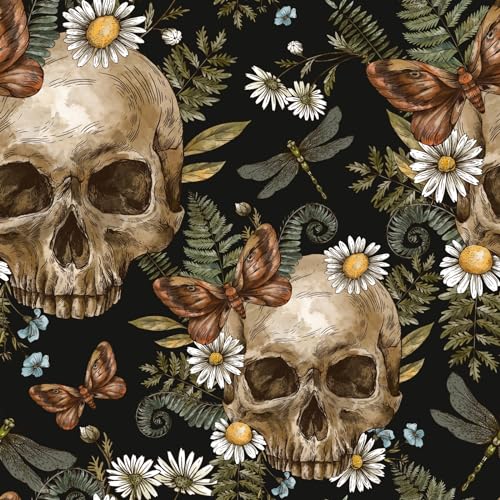 Selbstklebend Schädel Tapete,44.5*300CM Verdicken Weiße Blumen Tapete Ablösbares Selbstklebendes Kontakt Papier Mehrzwecktapete DIY Abnehmbar Vinyl Klebefolie für Wohnzimmer Schlafzimmer Küche Selbstklebend Schädel Tapete,44.5*300CM Verdicken Weiße Blumen Tapete Ablösbares Selbstklebendes Kontakt Papier Mehrzwecktapete DIY Abnehmbar Vinyl Klebefolie für Wohnzimmer Schlafzimmer Küche von Alzkkll