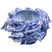 AM Design Dekovase "Blaue Keramikvase mit Fischen", ein maritimes Design, das frischen Wind in Ihr Zuhause bringt von Am Design