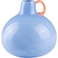 AM Design Dekovase "Blauglasvase mit auffälligem orangem Griff", ein einzigartiges Designstück von Am Design