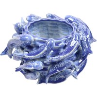 AM Design Dekovase "aus Keramik", mit maritimem Fisch-Motiv in Blau von Am Design