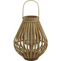 AM Design Kerzenlaterne "Kerzenhalter mit Henkel, aus Bambus und Glas" Hängewindlicht, Teelichthalter, Höhe ca. 36 cm von Am Design