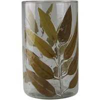 AM Design Windlicht "Kerzenhalter Zweig mit Blättern, aus Glas", (1 St.), Stumpenkerzenhalter von Am Design
