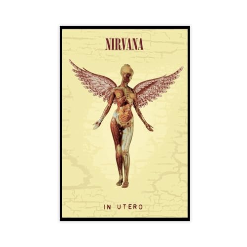 AmAzwi Album-Poster, Motiv: Nirvana In Utero Muziek, Leinwandposter, Wandkunst, Dekordruck, Bild, Gemälde für Wohnzimmer, Schlafzimmer, Dekoration, ungerahmt: 30 x 45 cm von AmAzwi