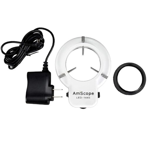 AmScope LED-144S 144 LED-einstellbares Mikroskop-Kompaktringlicht und Adapter von AmScope
