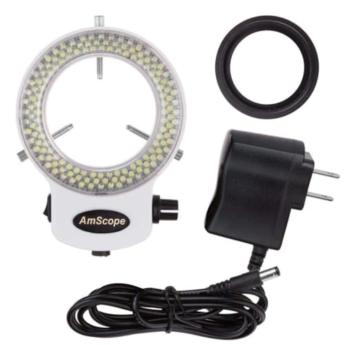 AmScope LED-144W-ZK Weiß Einstellbarer 144 LED Ring Light Illuminator für Stereomikroskop und Kamera von AmScope