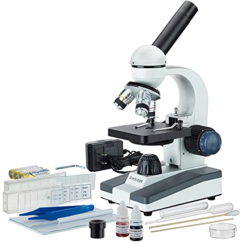 AmScope M150C-SP14 Tragbares LED-Monokular-Studentenmikroskop mit Objektträger-Vorbereitungskit, 40X-1000X AmScope M150C-SP14 Tragbares LED-Monokular-Studentenmikroskop mit Objektträger-Vorbereitungskit, 40X-1000X von AmScope