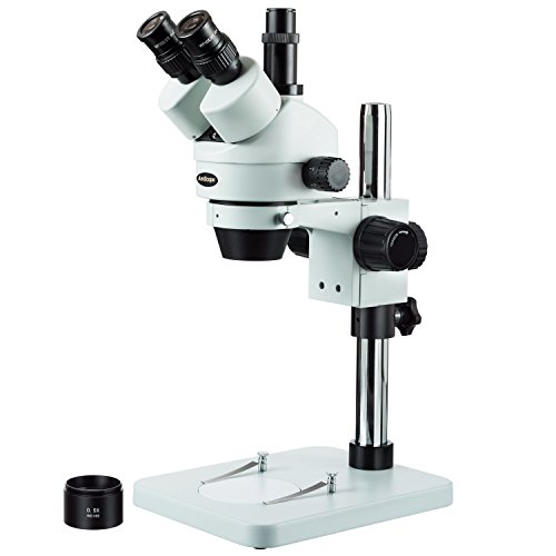 AmScope SM-1TSX-V203 Trinokular-Stereo-Mikroskop mit 3,5 x 45 x Zoom, mit Standfuß von AmScope