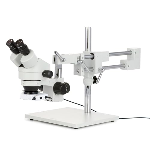 AmScope SM-4BZ-80S Inspektion des Zoom-Vergrößerungsschaltkreises Stereomikroskop mit 80 LED-Licht, 3.5X-90X, Weiß von AmScope