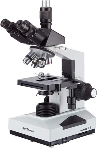 AmScope T490B Trinokulares Verbundmikroskop, 40X-2000X, Weiß von AmScope