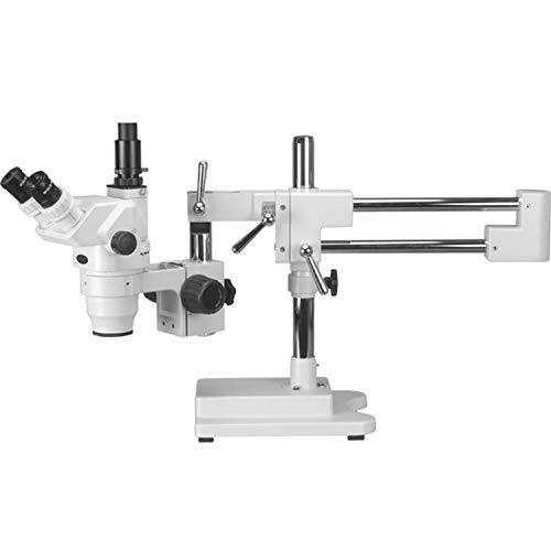 AmScope ZM-4T3 Ultimativer Trinokulares-Stereo-Zoom-Mikroskop auf 3D-Boom-Ständer, 2X-45X, Weiß von AmScope