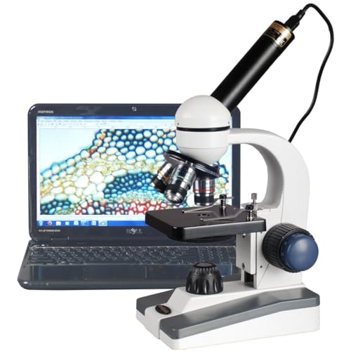 Amscope M150C-E5 40X-1000X Vergrößerung LED Schüler Kinder Studenten Monokular Mikroskop mit 5MP Digital USB Kamera von AmScope