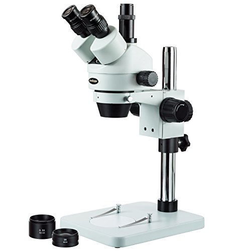 Amscope SM-1TSZ-V203 3,5X - 180X Trinokulares Stereomikroskop Höhen -verstellbares Stativ Aufsatz für Kamera und Ringlicht Okulare WF10X & 20X + Barlow Linsen 0,5X & 2,0X von AmScope