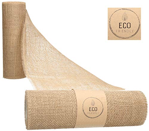 AmaCasa Juteband, Tischläufer, Soft Jute, Natur/Farbig 20cm/30cm breit, 5/10m Rolle | Tischband Deko Hochzeit rustikal Natur/Farbig (Natur, 30cm - 5m) von AmaCasa