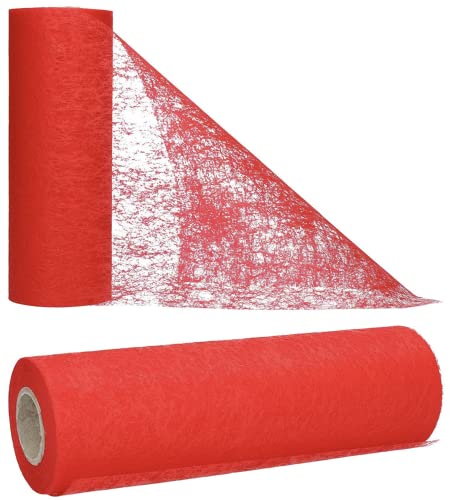 AmaCasa Tischläufer Rot (17,5 cm x 25 m) – Hochwertiges Vliesband für stilvolle Tischdekoration bei Hochzeiten, Geburtstagen & besonderen Anlässen von AmaCasa