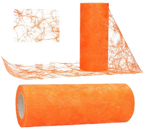 AmaCasa Tischläufer Sizoweb 20cm/25m Tischband Hochzeit Kommunion (Orange) von AmaCasa