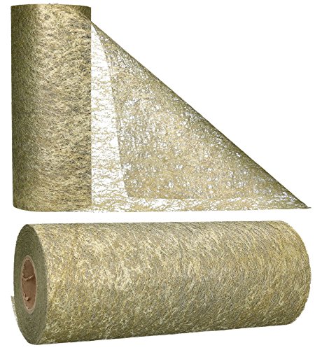 AmaCasa Vlies Tischband Tischläufer für Hochzeiten, Kommunionen, Taufen und Allen Feierlichkeiten Maße: 23cm/25m Rolle (Gold, Vlies) von AmaCasa