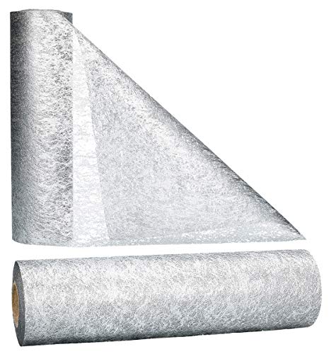 AmaCasa Vlies Tischband Tischläufer für Hochzeiten, Kommunionen, Taufen und Allen Feierlichkeiten Maße: 30cm/25m Rolle (Silber, Vlies) von AmaCasa