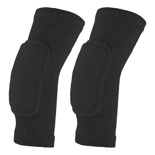 Amabro 2 Stück Volleyball Ellenbogenschützer, Kompressions Ellenbogenschoner Ellbogenschoner atmungsaktive Ellenbogenbandagen mit dickem Schwamm Armbandage Unterstützung (Schwarz) von Amabro