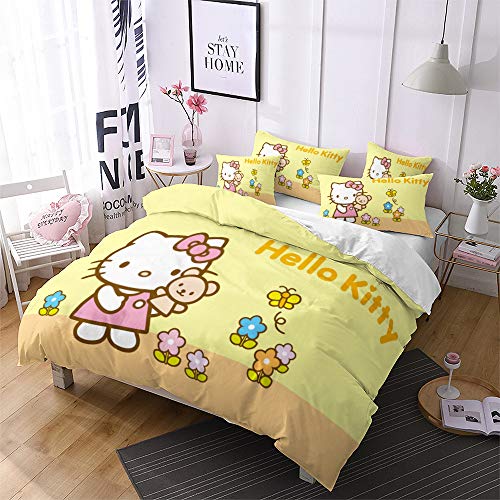 Amacigana Bettbezug Muster Bettwäsche Set Cartoon 3D Bettwäsche für Erwachsene und Kinder, Kissenbezug 50x75cm/80x80cm von Amacigana