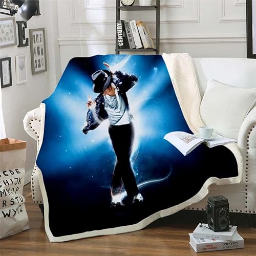 Amacigana Kuscheldecke Michael Tänzer Jackson SherpaDecke Wohndecke Sofadecke Couchdecke Bettüberwurf für Erwachsene Und Kinder (A7,150x200 cm) von Amacigana