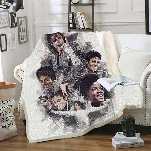 Amacigana Kuscheldecke Michael Tänzer Jackson SherpaDecke Wohndecke Sofadecke Couchdecke Bettüberwurf für Erwachsene Und Kinder (A8,150x200 cm) von Amacigana