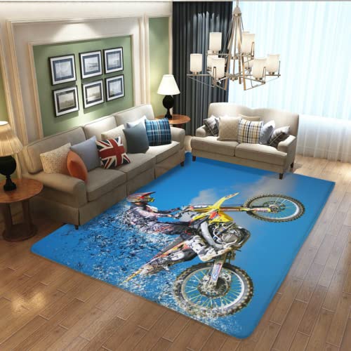 Amacigana Teppiche aus weichem Flanell 80x120cm, 3D Motorrad Teppiche Weiche rutschfesteSchlafzimmer Wohnzimmer dekorative maschinenwaschbar 3D-Druck Weltraum, groß von Amacigana