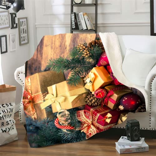 Amacigana Weihnachts Kuscheldecke Weihnachten Sherpa Fleece Decke Wohndecke Weiche Dicke Decke als Sofadecke Couchdecke Überwürfe (01,150 x 200 cm) von Amacigana