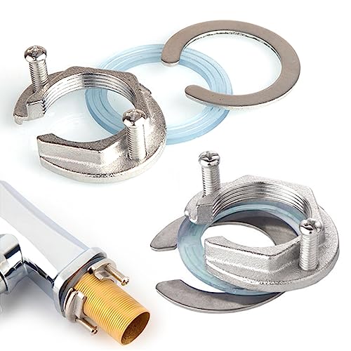 2 Set Edelstahl Wasserhahn Befestigungsmutter, Verhindert lose Wasserhahn Armaturen für Küchen und Badarmaturen, Wasserhahn Befestigung Wasserhahn Adapter Zubehör Installation Tool 31 mm von Amacoam