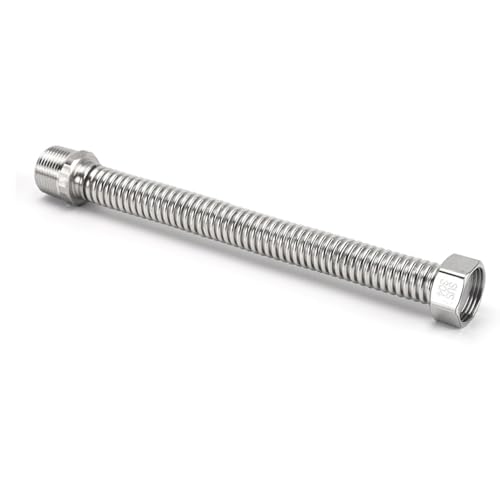 Amacoam Edelstahl-Flexrohr 3/4" Zoll Wellrohr Edelstahl Flexibles Anschlussrohr Flexschlauch Panzerschlauch Universelles Verbindungsrohr Wasserrohr 3/4" zoll 60cm von Amacoam