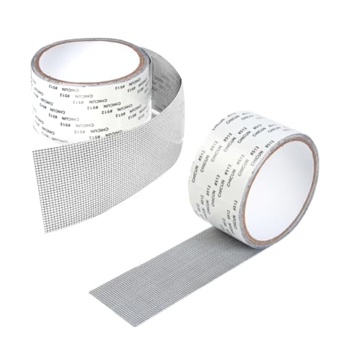 Amacoam Fliegengitter Reparatur Set 2 Bände 5CMX5M Reparaturband Fliegengitter Reparatur Klebeband Insektenschutz Fenster Klebeband Selbstklebend Glasfaser Reparatur Klebeband Net Mesh Repair Tape von Amacoam