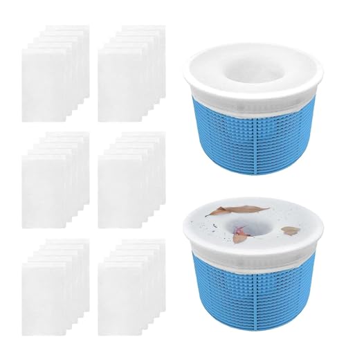 Amacoam Pool Skimmer Socken 30 Stück Skimmerkorb Netz Filtersocken Skimmer Pool Filter Saver Socken Netz Skimmer Filter Netz Pool Skimmer Socks für Oberflächenskimmer Entfernt Schlacken Blätter von Amacoam
