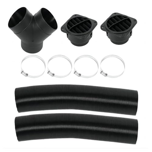 Auto Heizung Rohr Kanal 75mm 100CM Entlüftungsschlauch Clips Set Warmluftschlauch Heizungskanal 75mm Standheizung Zubehör Auto Heizung Rohr Kanal Set für Standheizung Luftheizung Dieselheizung von Amacoam