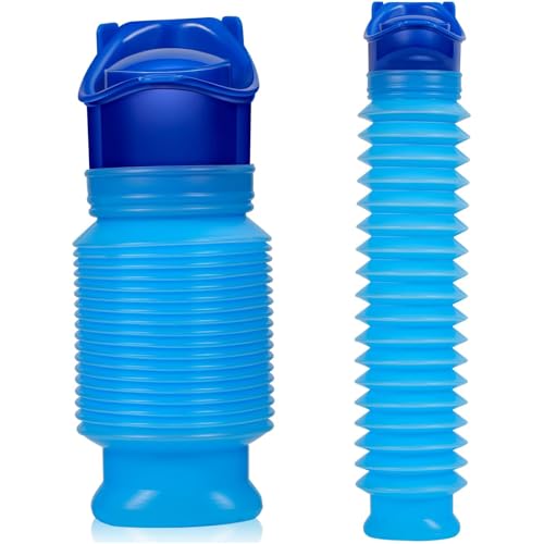 Urinflasche Mini Urinal 2 Stück 750ML Notfall-Urinal Schrumpfbares Urinal Tragbare Urinflasche Töpfchen Pipi Urinflasche Mobile Toilette für Camping Auto Reisen Stau Warteschlange Männliche Frau von Amacoam