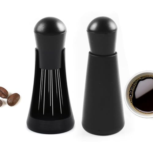 Wdt Tool Espresso Nadel 2 Stück Nadel Kaffee Tamper Espresso Kaffeerührer mit Ständer 0,4mm Nadeln 304 Edelstahl Espresso Nadel Kaffee Distributor für Barista, Espresso Distributor Schwarz von Amacoam