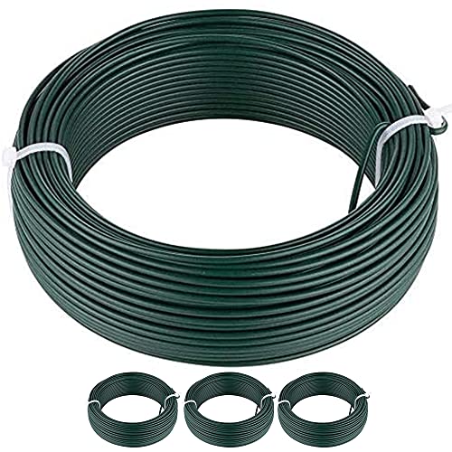 Amagabeli 2.4mm X 50m X 4PCS Bindedraht Spanndraht Garten Draht Gartenzaun Verzinkt Pflanzendraht Basteldraht Gartendraht Zaundraht Metall Zaun Zubehör Draht Drahtrolle WR3 DA102 von AMAGABELI GARDEN & HOME