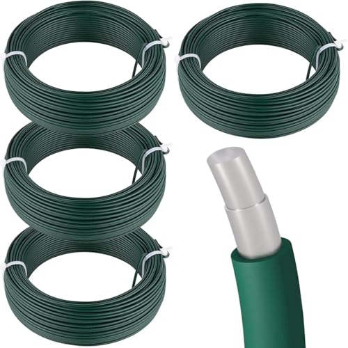 Amagabeli 3.8mm X 50m X 4PCS Bindedraht Spanndraht Garten Draht Gartenzaun Verzinkt Pflanzendraht Basteldraht Gartendraht Zaundraht Metall Zaun Zubehör Draht Drahtrolle WR3 DA102 von Amagabeli Garden Home