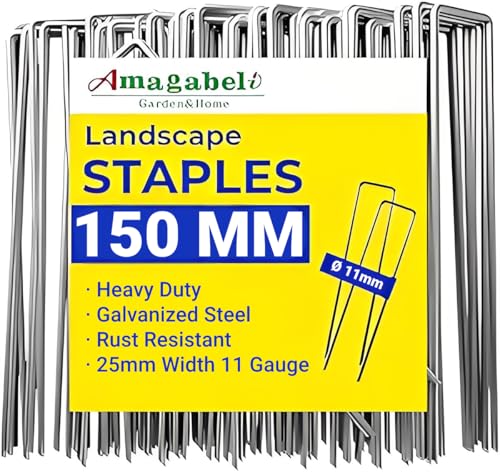 AMAGABELI GARDEN & HOME 200 Erdanker Bodenanker Unkrautvlies Anti-Rost Stück Aus Gehärtetem 150 MM Durchmesser Stahl Erdanker Verzinkt Premium - U-förmig Bodenanker Unkrautvlies Gartenvlies Heringe AMAGABELI GARDEN & HOME 200 Erdanker Bodenanker Unkrautvlies Anti-Rost Stück Aus Gehärtetem 150 MM Durchmesser Stahl Erdanker Verzinkt Premium - U-förmig Bodenanker Unkrautvlies Gartenvlies Heringe von Amagabeli Garden Home