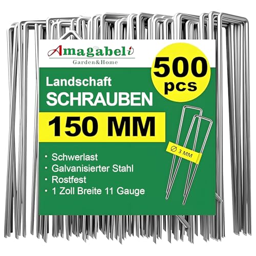 AMAGABELI GARDEN & HOME 500 Erdanker Bodenanker Unkrautvlies Anti-Rost Stück Aus Gehärtetem 150 MM Durchmesser Stahl Erdanker Verzinkt Premium - U-förmig Bodenanker Unkrautvlies Gartenvlies Heringe AMAGABELI GARDEN & HOME 500 Erdanker Bodenanker Unkrautvlies Anti-Rost Stück Aus Gehärtetem 150 MM Durchmesser Stahl Erdanker Verzinkt Premium - U-förmig Bodenanker Unkrautvlies Gartenvlies Heringe von Amagabeli Garden Home