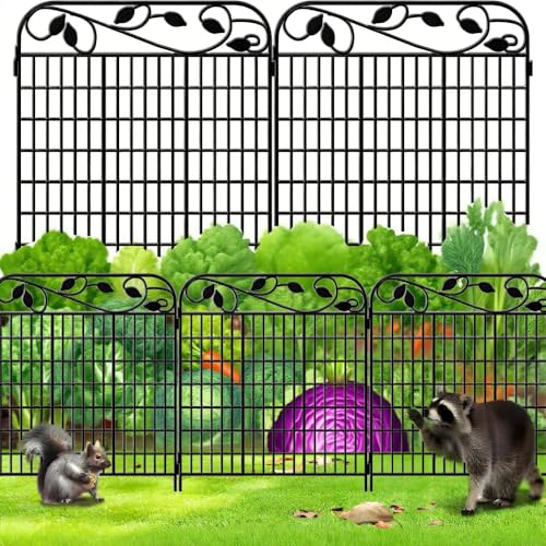 Amagabeli Dekorative Metall-Gartenzaunpaneele 1.12m(H) x 1.8m(L) - Rostfreier Wetterfest Stahl Sichtschutz für Hunde, Blumenbeete & Teiche | 2er-Set Steckzaun ohne Graben | Schwarz Pulverbeschichtet Amagabeli Dekorative Metall-Gartenzaunpaneele 1.12m(H) x 1.8m(L) - Rostfreier Wetterfest Stahl Sichtschutz für Hunde, Blumenbeete & Teiche | 2er-Set Steckzaun ohne Graben | Schwarz Pulverbeschichtet von Amagabeli Garden Home