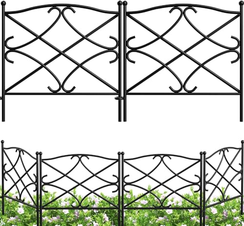 Amagabeli Garden Home 60CM X 300CM Dekorative Metall Gartenzaun Zaunelementen Gartenzaun Zaun Komplettset Zaun Metall Holz Draht Zäune Metall DA0622 von Amagabeli Garden Home