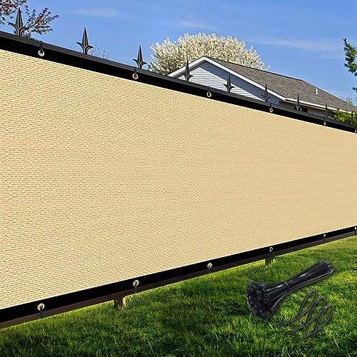 Amagenix Sichtschutzzaun Sichtschutz Garten Balkon Sichtschutz Absperrung 90% Verstopfung geeignet für Gewerbewohnungen (1,5 m x 15,2 m, Sand) von Amagenix