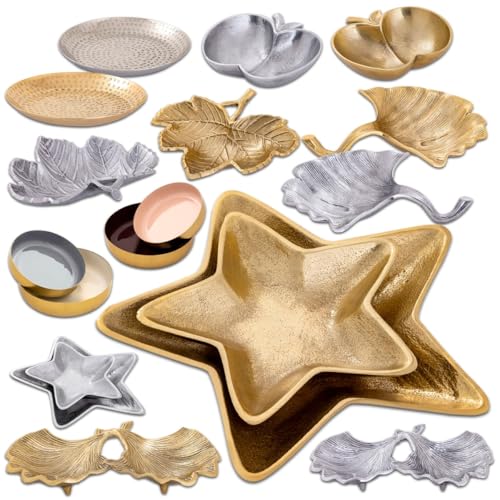 Amago home Dekoschale gold Knabberschale Deko Schalen silber Apfel Stern Ginkgo Blatt Farbe Sterne 2er Set 25x25cm gold Amago home Dekoschale gold Knabberschale Deko Schalen silber Apfel Stern Ginkgo Blatt Farbe Sterne 2er Set 25x25cm gold von Amago home