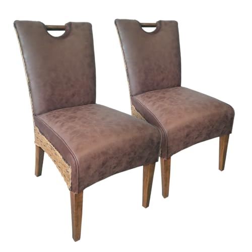 Amago home Esszimmer Stühle Polsterstuhl Rattanstuhl Darwin Polster Lederoptik Muskat Größe 2er Set Amago home Esszimmer Stühle Polsterstuhl Rattanstuhl Darwin Polster Lederoptik Muskat Größe 2er Set von Amago home