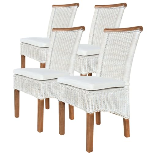 Amago home Esszimmer Stühle Set Rattanstühle Perth 4 Stück weiß Esstisch Stühle Korbstühle nachhaltig Farbe mit Sitzkissen Amago home Esszimmer Stühle Set Rattanstühle Perth 4 Stück weiß Esstisch Stühle Korbstühle nachhaltig Farbe mit Sitzkissen von Amago home