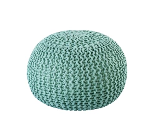 Amago home Pouf Outdoor ø 55 o. 45cm Bodenkissen Sitzpouf Hocker wetterfest pflegeleicht & nachhaltig Größe ø 45 cm, Farbe Mint - Ocean Wave von Amago home