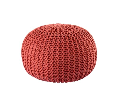 Amago home Pouf Outdoor ø 55 o. 45cm Bodenkissen Sitzpouf Hocker wetterfest pflegeleicht & nachhaltig Größe ø 45 cm, Farbe Terracotta - Ginger von Amago home