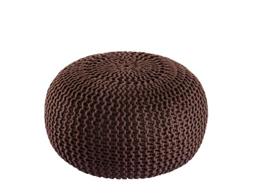 Amago home Pouf Outdoor ø 55 o. 45cm Bodenkissen Sitzpouf Hocker wetterfest pflegeleicht & nachhaltig Größe ø 45 cm, Farbe braun - Mocca von Amago home