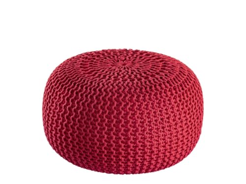 Amago home Pouf Outdoor ø 55 o. 45cm Bodenkissen Sitzpouf Hocker wetterfest pflegeleicht & nachhaltig Größe ø 45 cm, Farbe rot - Tango red von Amago home